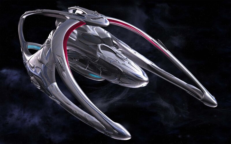 Futuristic Spaceship — Silver, Dramatic