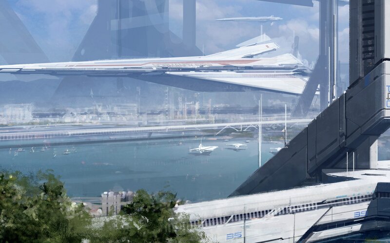 Futuristic Spaceship — White, Serene