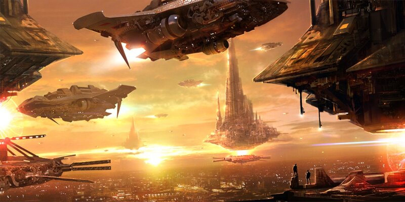 Futuristic Spaceships — Orange