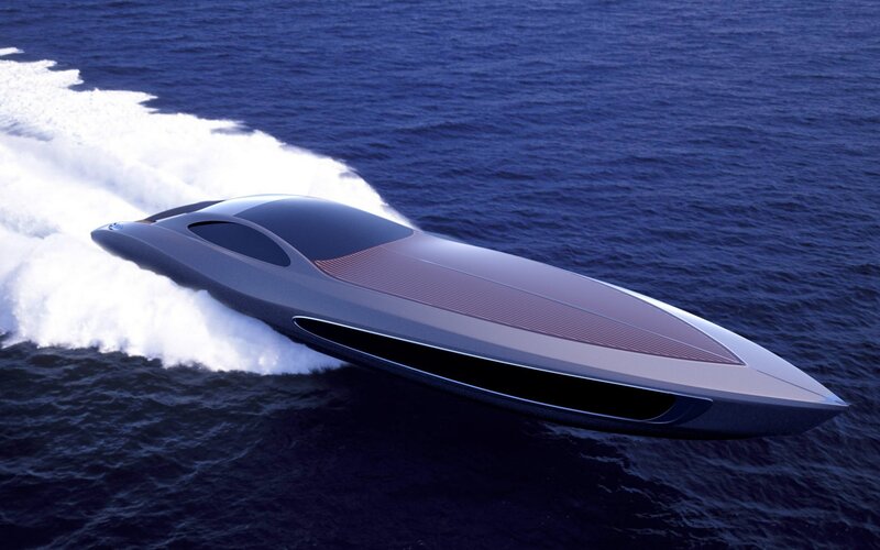 Futuristic Speedboat — Blue, Dynamic, 3d Render