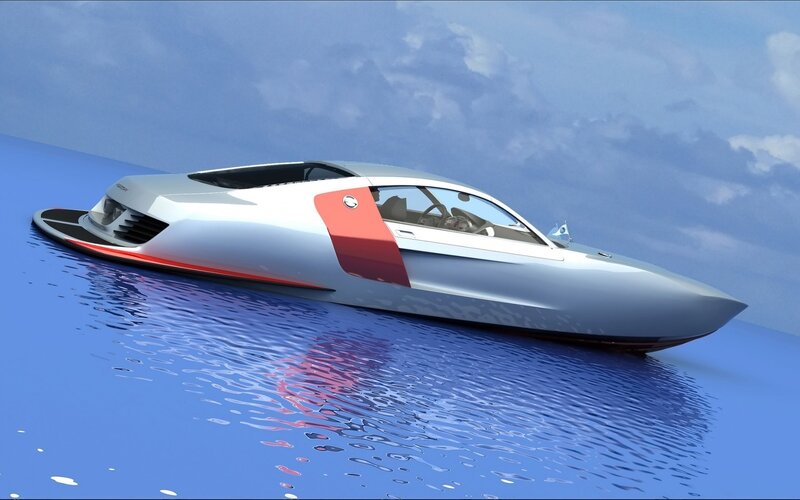 Futuristic Speedboat — Blue