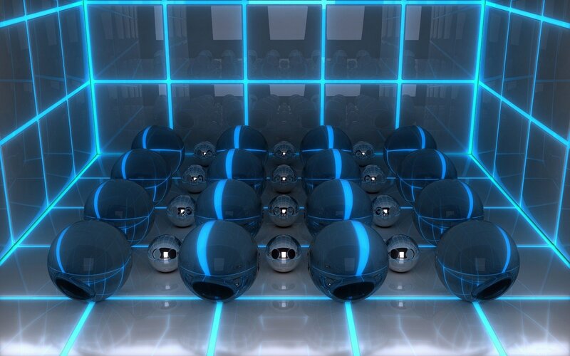 futuristic sphere chamber