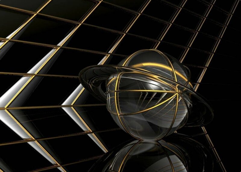 futuristic sphere on grid