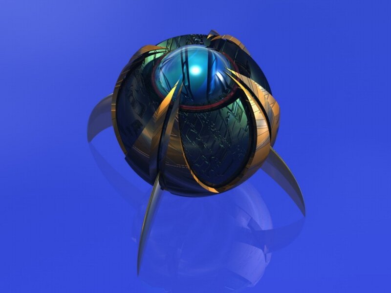 futuristic sphere with glowing core