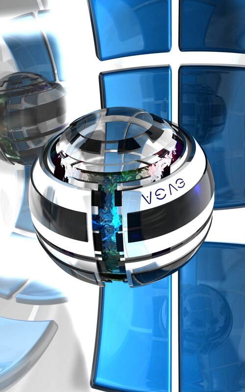 Futuristic sphere with VEGA logo