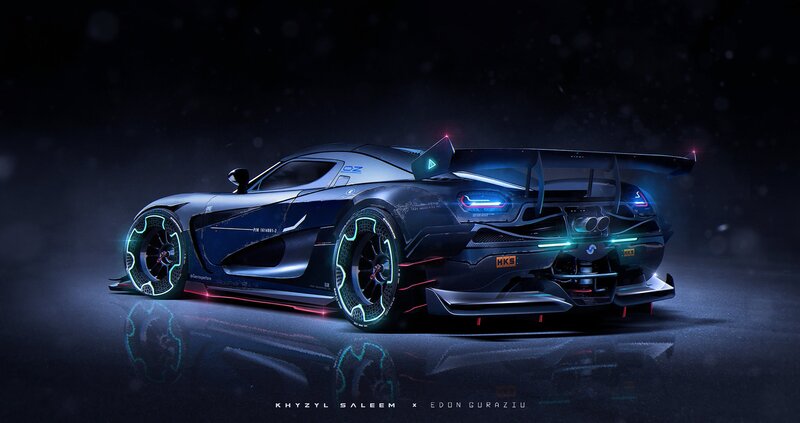 Futuristic Sports Car — Black, Dark