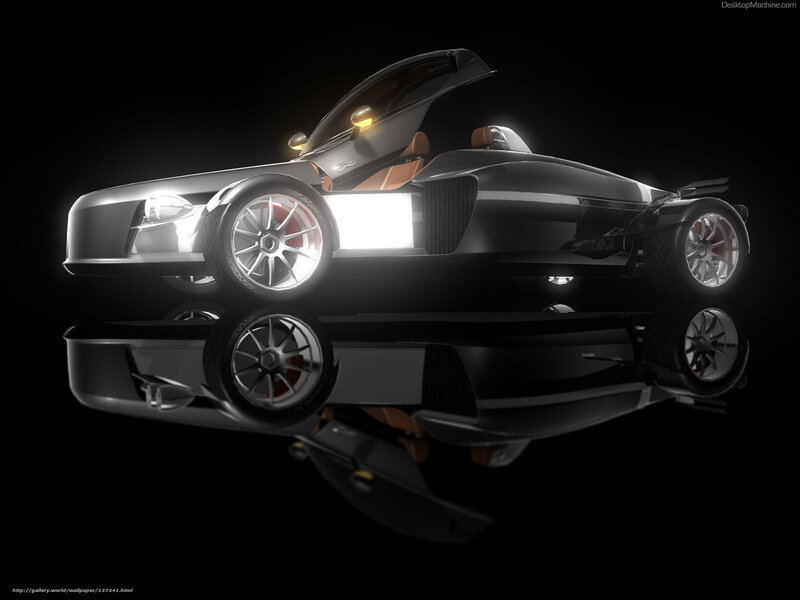 Futuristic Sports Car — Black, Dramatic, 3d Render, Car Door