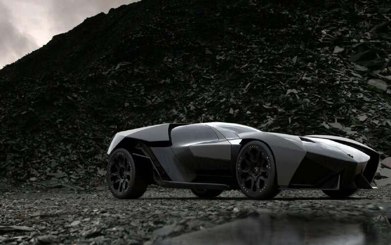 Futuristic Sports Car — Black, Dramatic, 3d Render