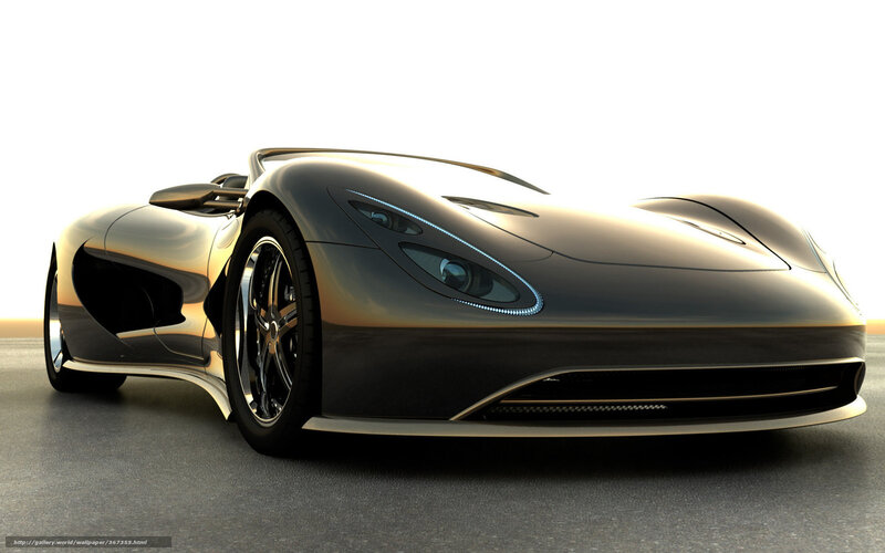 Futuristic Sports Car — Black, Dramatic, 3d Render, Wheel