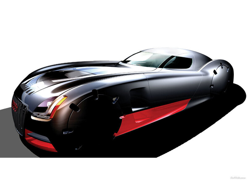 Futuristic Sports Car — Black, Dramatic, Digital Art, Red Accents