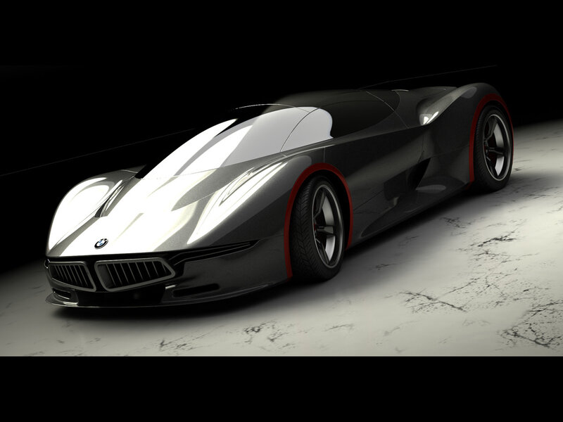 Futuristic Sports Car — Black, Dramatic