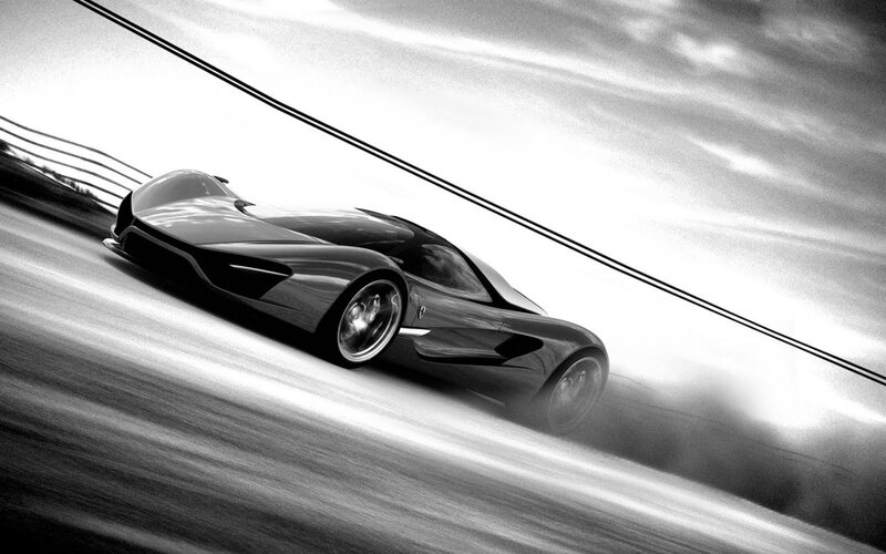 Futuristic Sports Car — Black, Dynamic, Digital Art