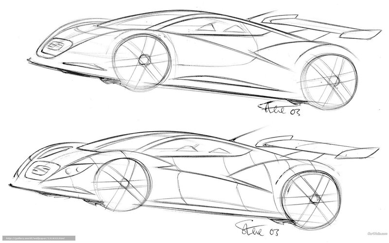 Futuristic Sports Car — Black, Technical