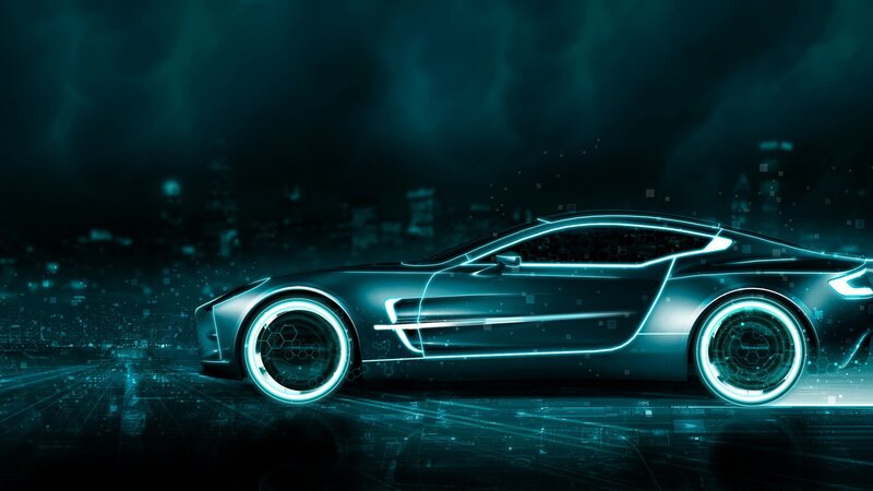 Futuristic Sports Car — Blue, Dark