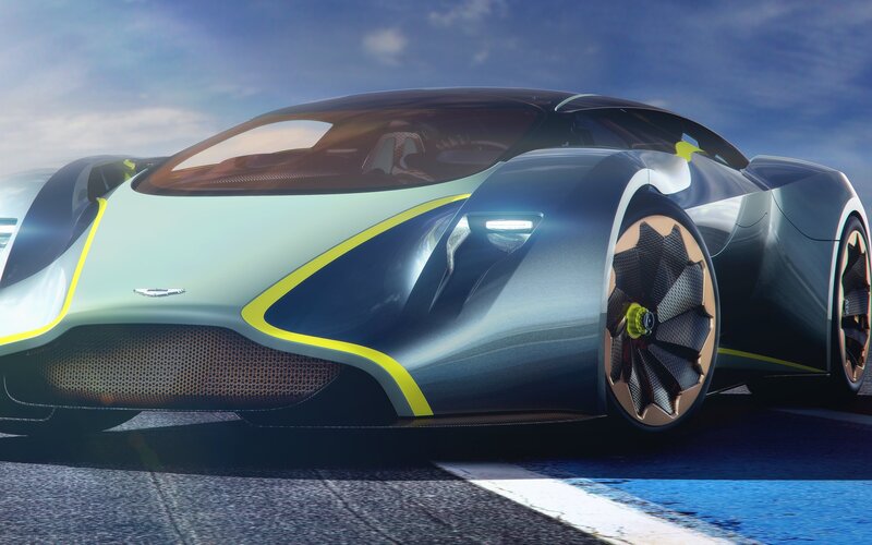 Futuristic Sports Car — Blue, Dynamic, Afternoon