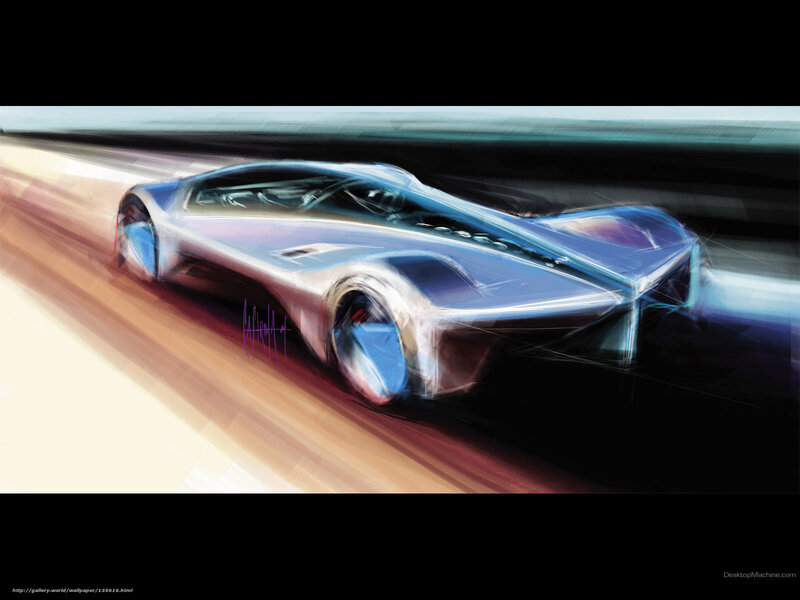 Futuristic Sports Car — Blue, Dynamic, Digital Art