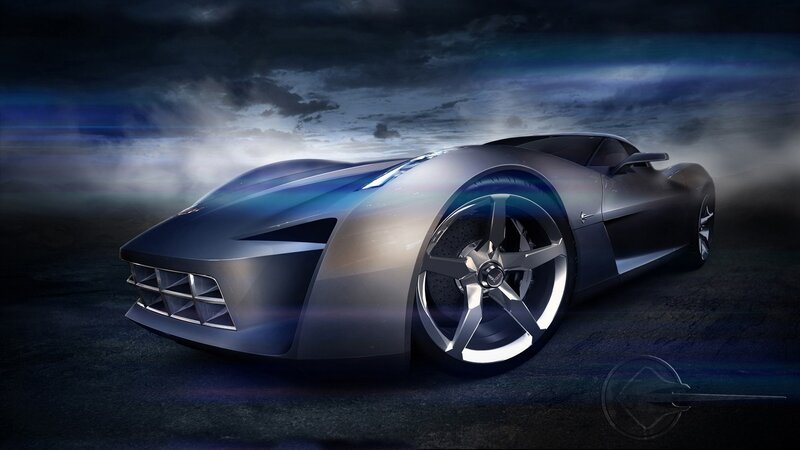 futuristic sports car concept