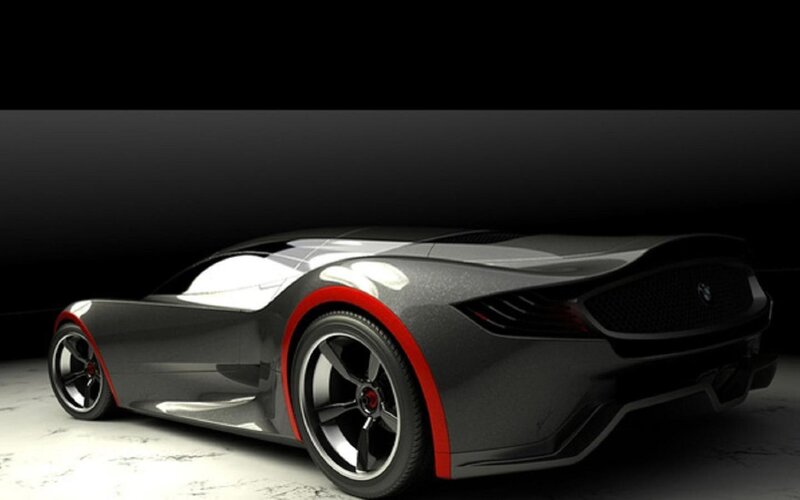Futuristic Sports Car — Gray, Dramatic
