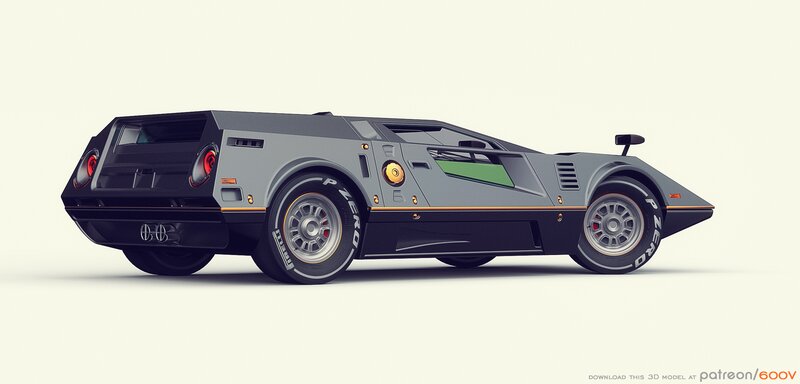 Futuristic Sports Car — Gray, Neutral, 3d Render
