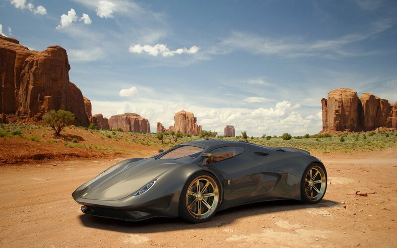 Futuristic Sports Car — Gray, Serene