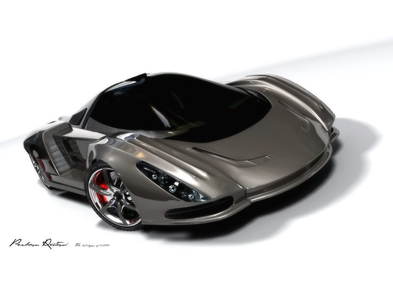 Futuristic Sports Car — Gray, Sleek, 3d Render