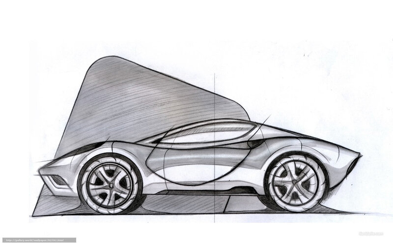 Futuristic Sports Car — Gray, Technical