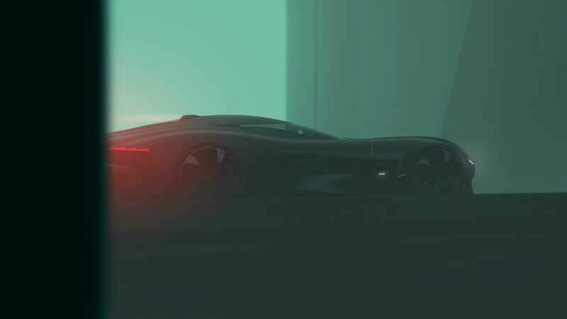 Futuristic Sports Car — Green, Dark