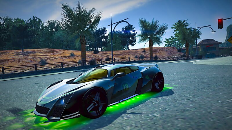 Futuristic Sports Car — Green, Dynamic