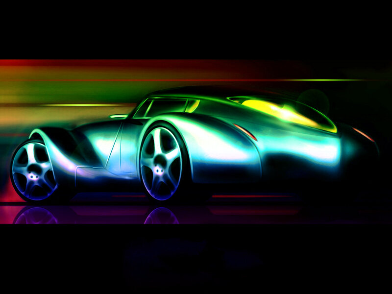 Futuristic Sports Car — Green