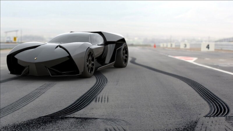 futuristic sports car on racetrack