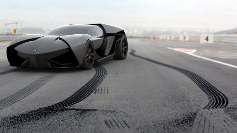 futuristic sports car on racetrack
