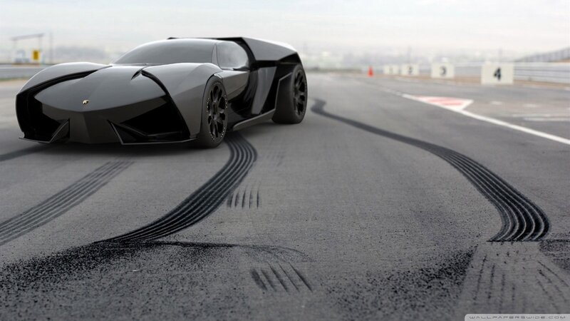 futuristic sports car on racetrack