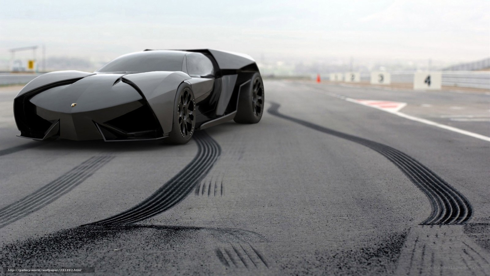 futuristic sports car on racetrack