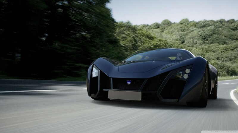 futuristic sports car on road