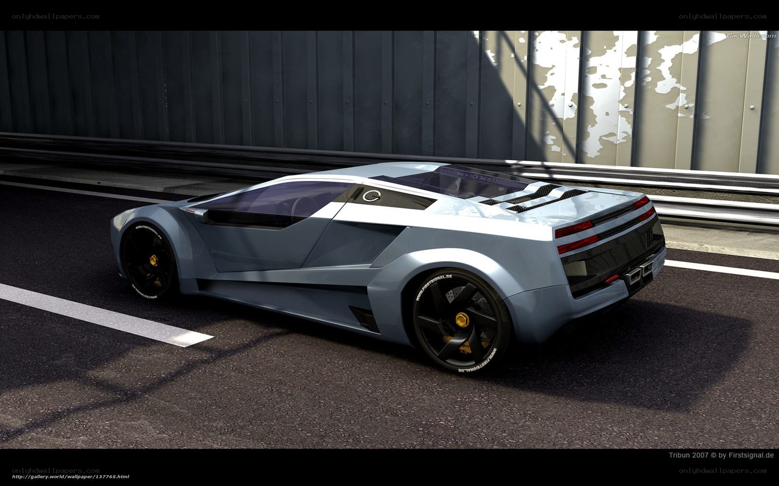 futuristic sports car on road