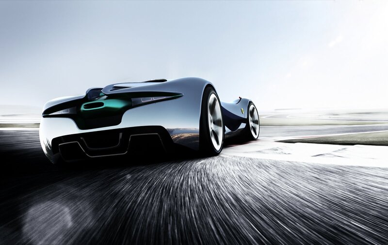 futuristic sports car on track