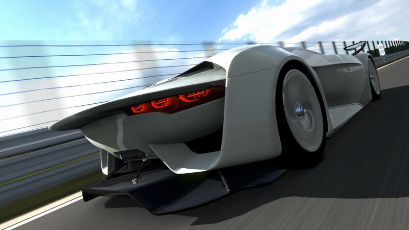 futuristic sports car on track