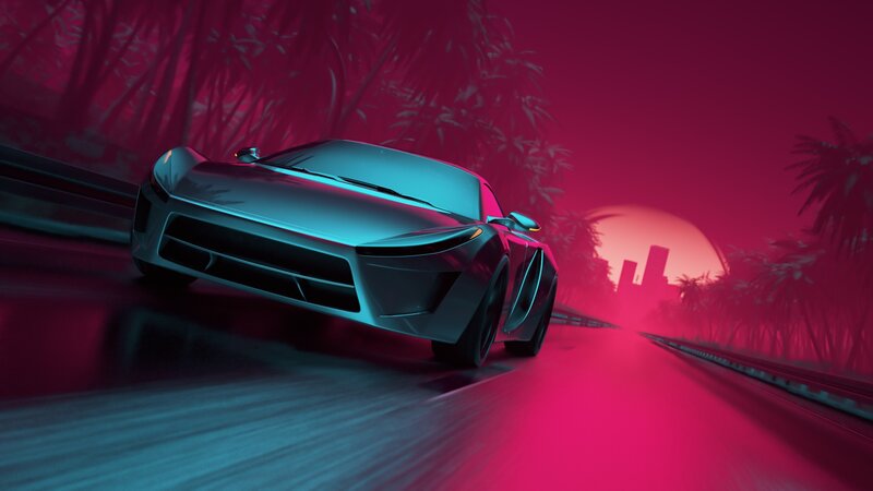 Futuristic Sports Car — Pink