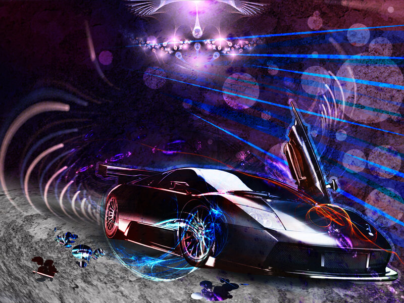 Futuristic Sports Car — Purple