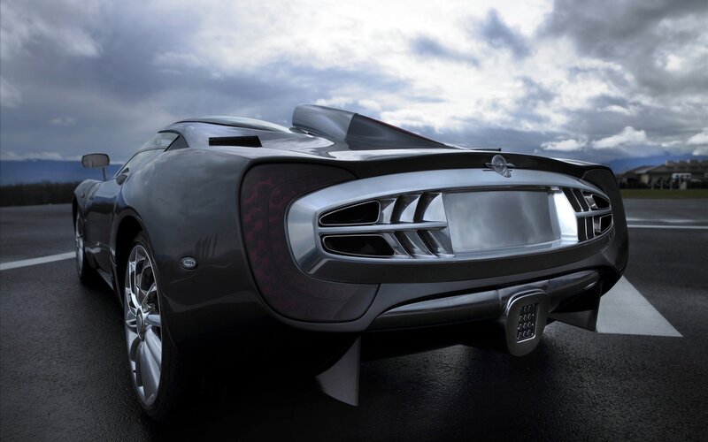 futuristic sports car rear view