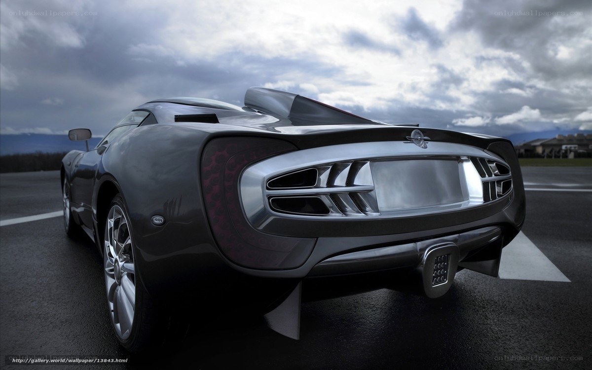 futuristic sports car rear view