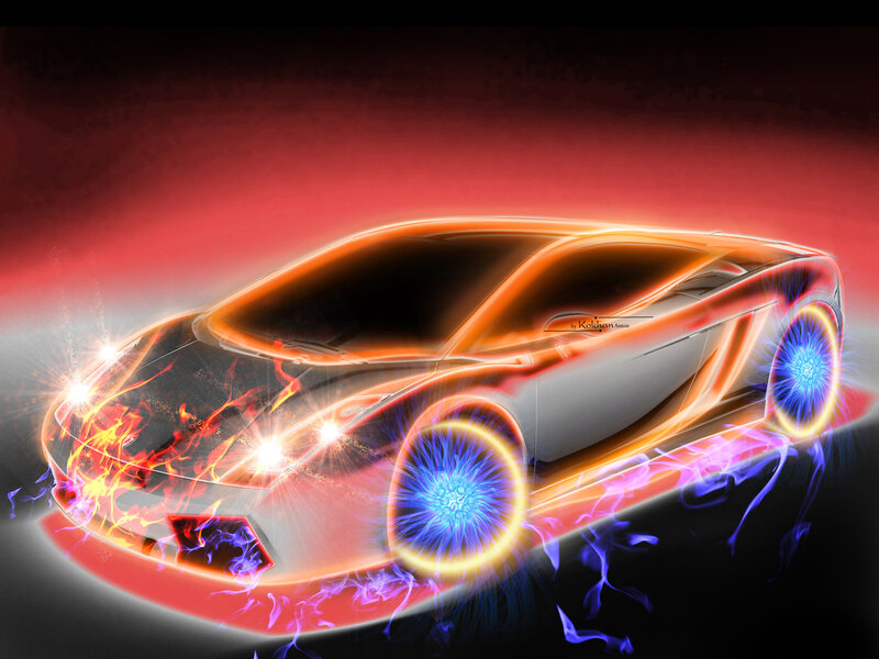 Futuristic Sports Car — Red