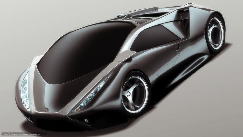 Futuristic Sports Car — Silver, Dramatic