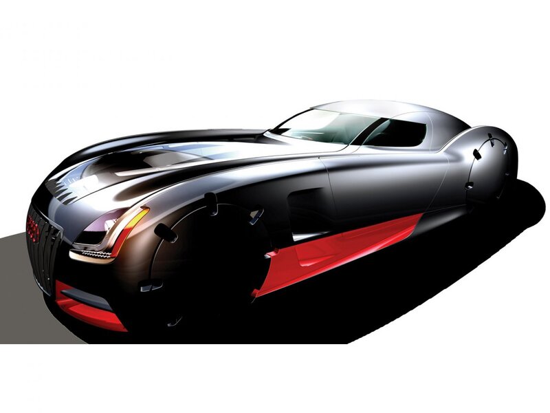 Futuristic Sports Car — Silver