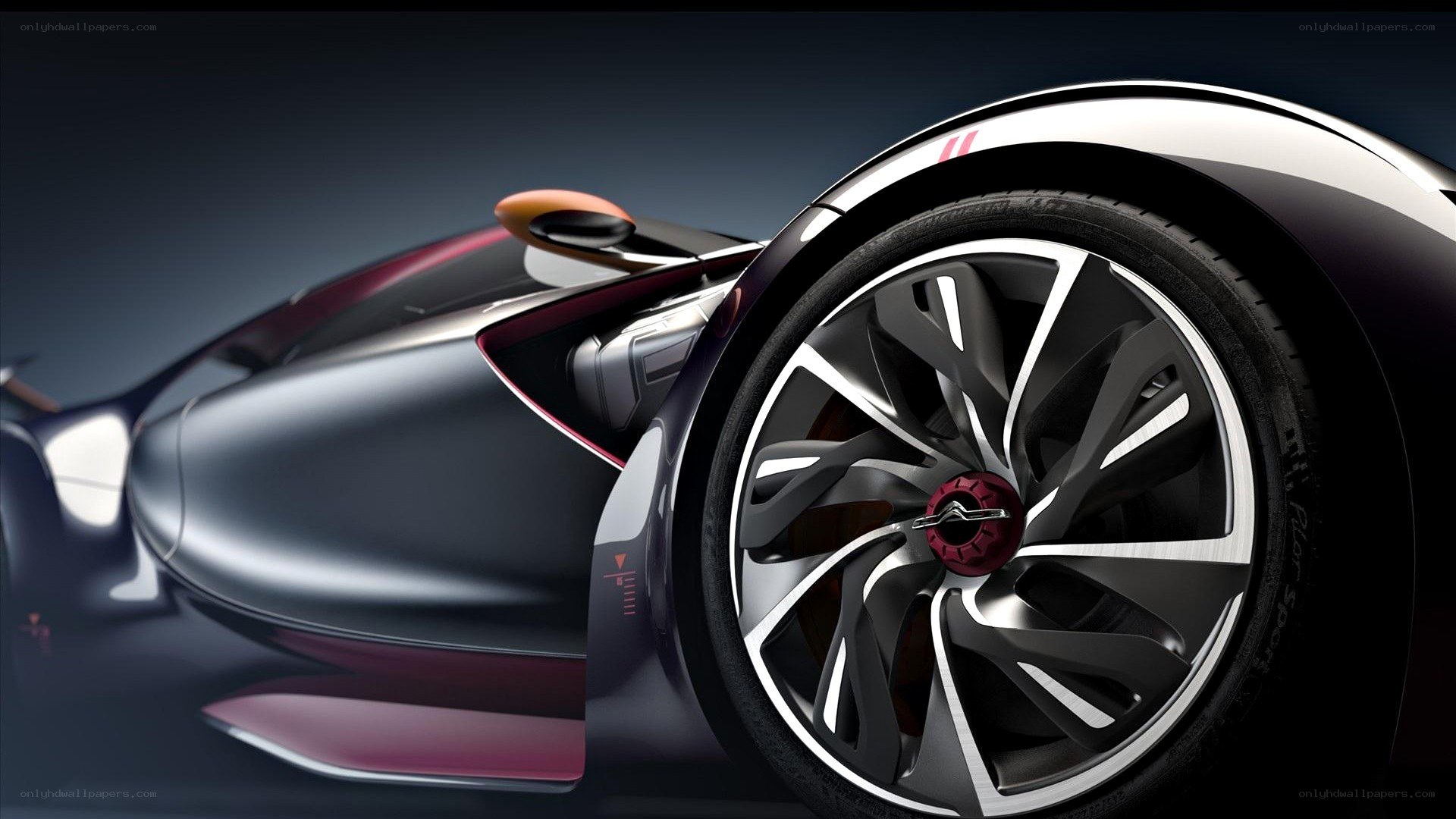 futuristic sports car wheel