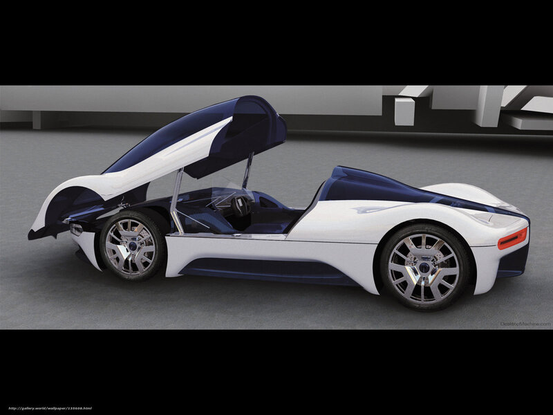 Futuristic Sports Car — White