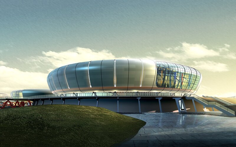 Futuristic Stadium Building