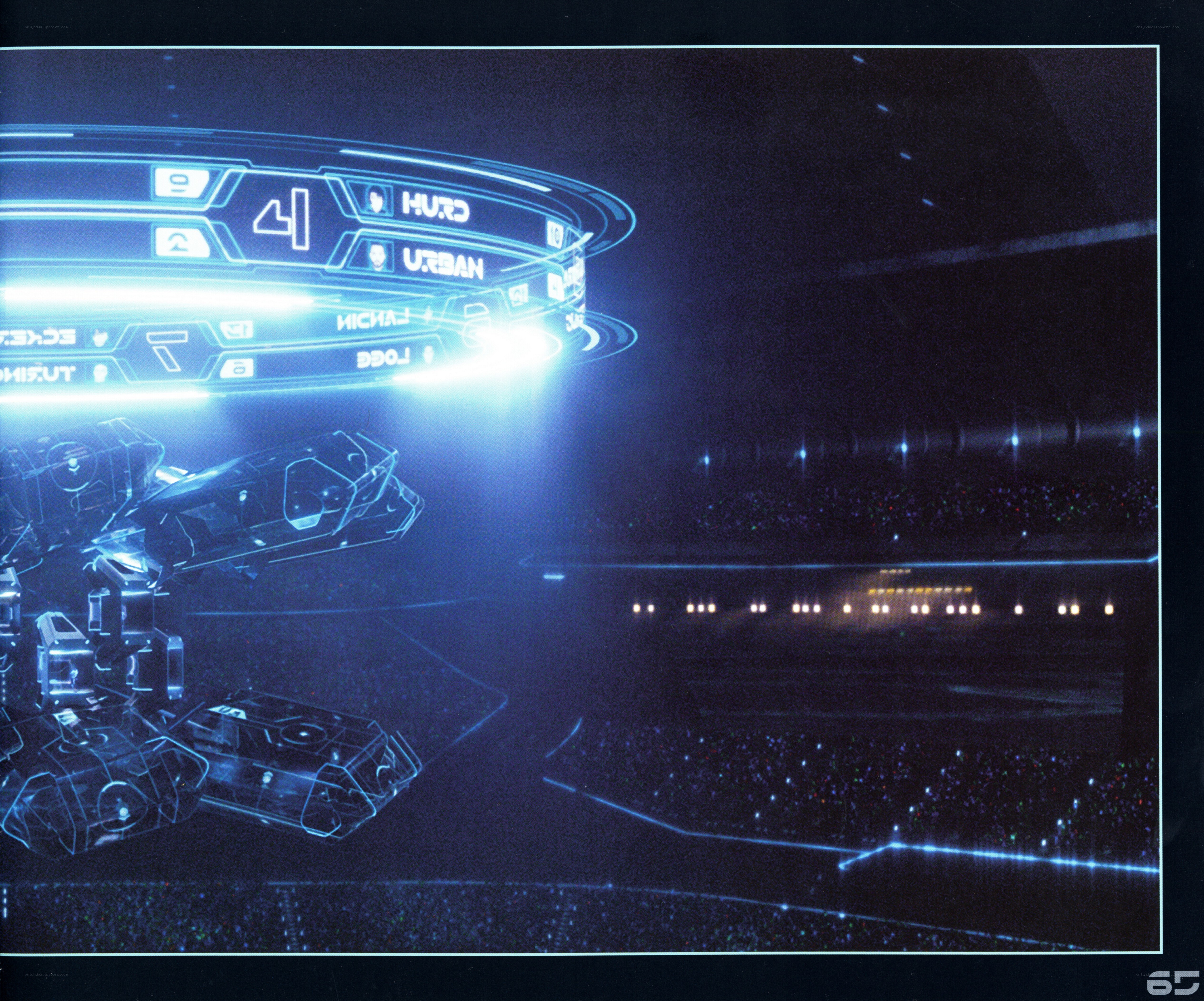 futuristic stadium hologram