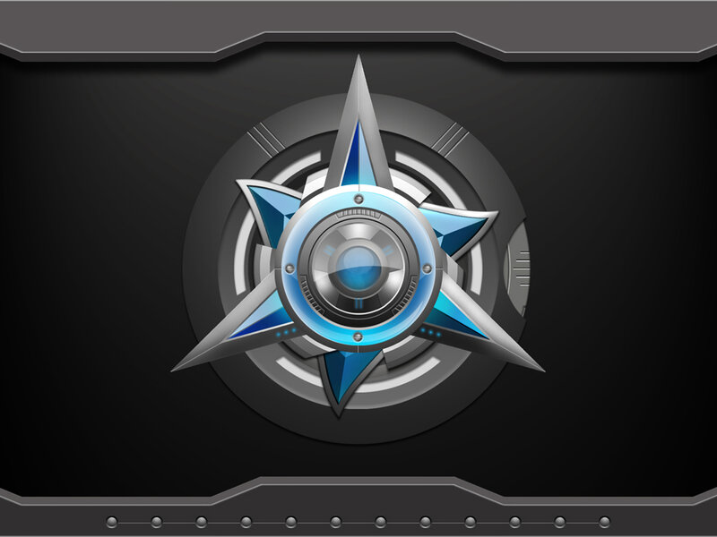 futuristic star emblem