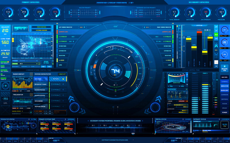 futuristic starship control panel